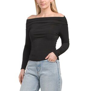 ENVIE Black Off The Shoulder Long Sleeve Top